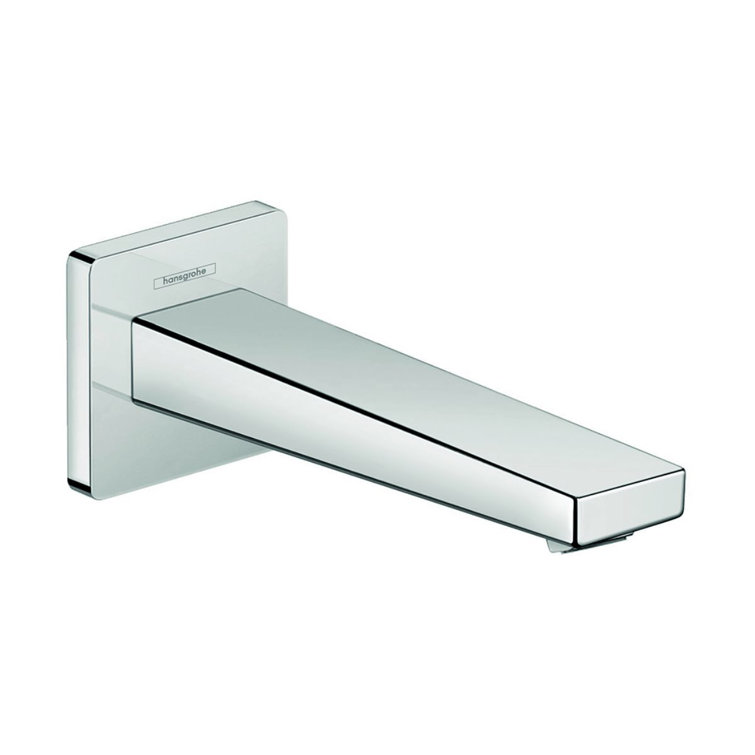 Contemporary Black Chrome Wall Mounted Tub Spout with Diverter