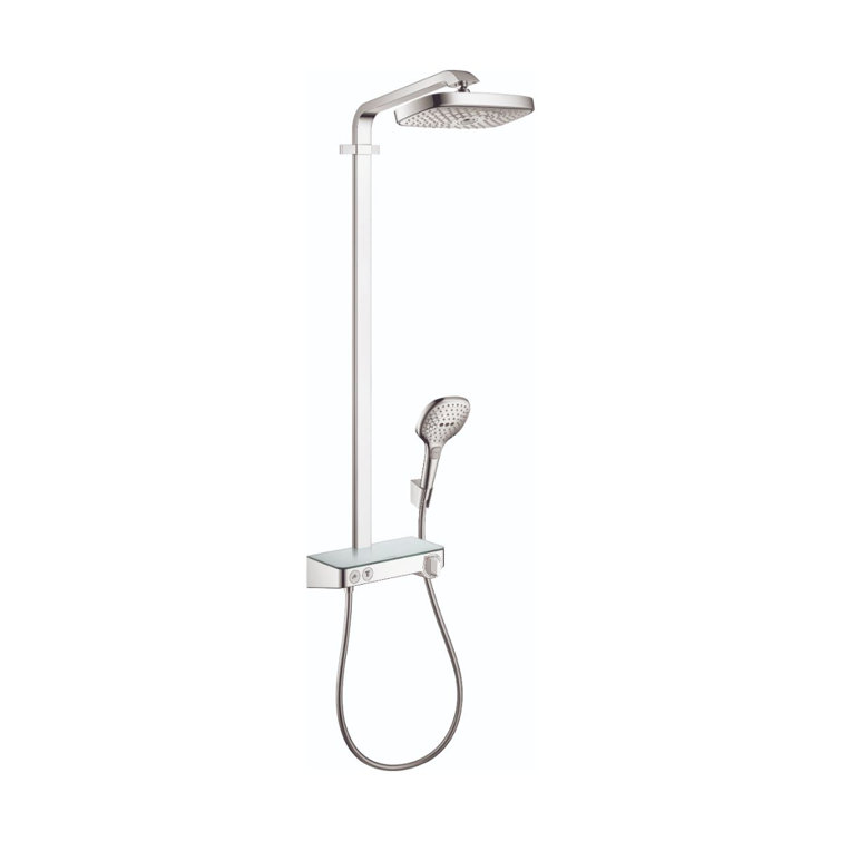 Ecostat Square Black Modern Wall-Mounted Thermostatic Shower Trim