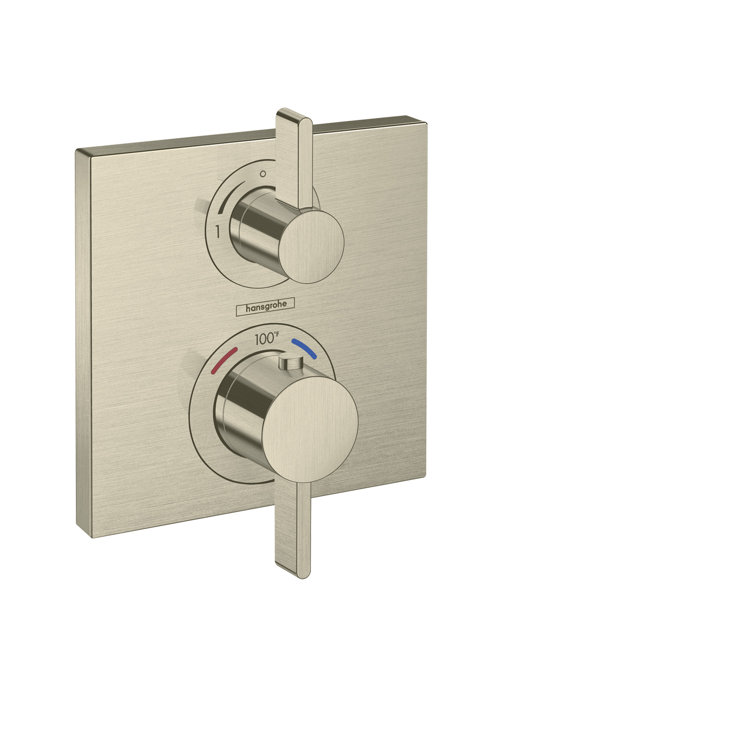 Contemporary Black Brushed Wall-Mounted Shower Trim