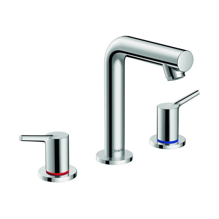 Brushed Nickel 8" Modern Widespread Brass Faucet with Pop-Up