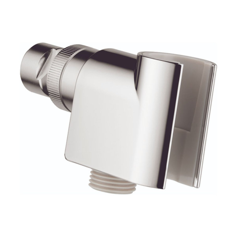 Polished Nickel Wall-Mounted Shower Arm Bracket with Backflow Prevention