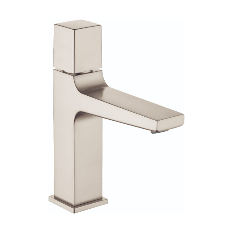 Sleek Brushed Nickel Modern Single-Hole Faucet with Ceramic Disc Valve