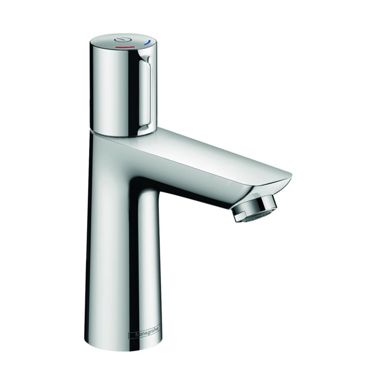 Chrome Single Hole Modern Bathroom Faucet with Drain Assembly