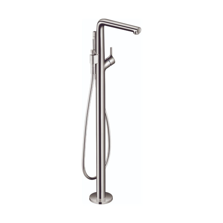 Modern Elegance Brushed Nickel Floor Mounted Faucet with Handshower