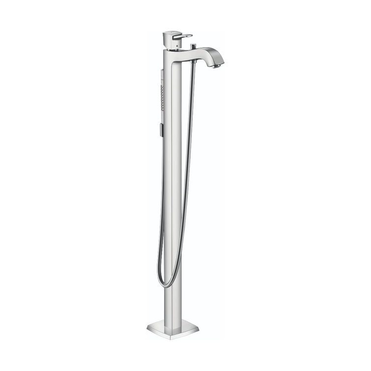 Metropol Classic Brushed Nickel Freestanding Tub Filler with Handshower