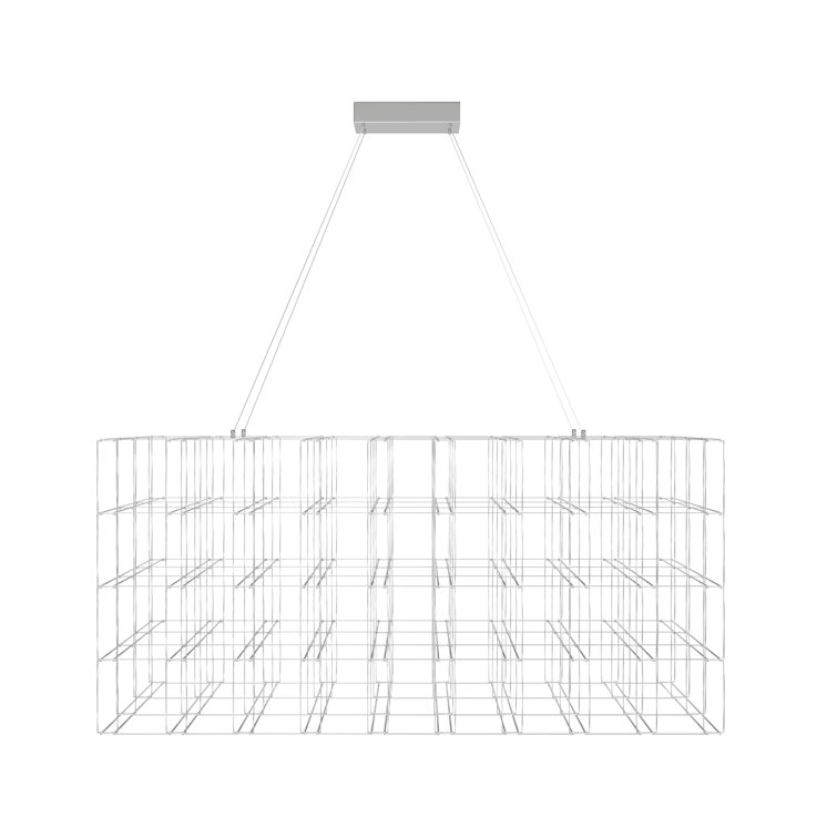 Argyle 48" Contemporary Chrome Cage LED Chandelier