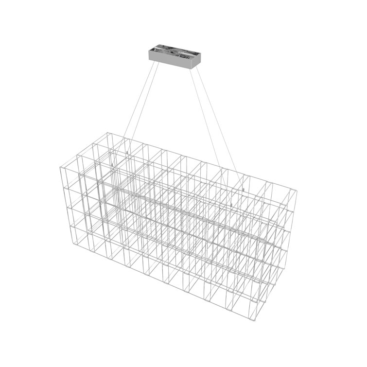 Argyle 48" Contemporary Chrome Cage LED Chandelier