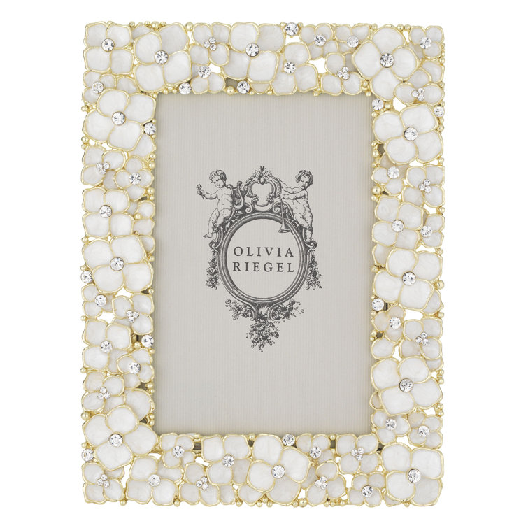 Gold and White Dogwood 4" x 6" Picture Frame