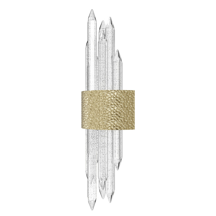 22" Hammered Brushed Brass and Bronze Dimmable Sconce
