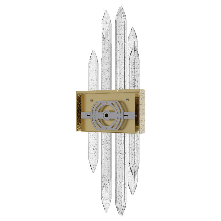 22" Hammered Brushed Brass and Bronze Dimmable Sconce
