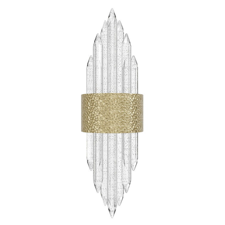 22" Hammered Brushed Brass and Bronze Dimmable Sconce