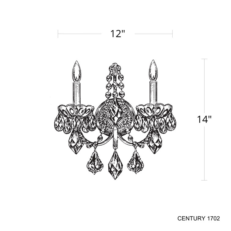 Aurelia Gold 2-Light Sconce with Clear Heritage Crystal