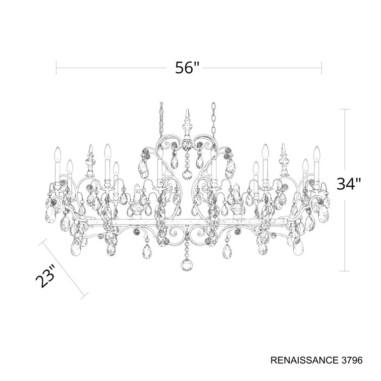 Etruscan Gold 13-Light Chandelier with Clear Heritage Crystal