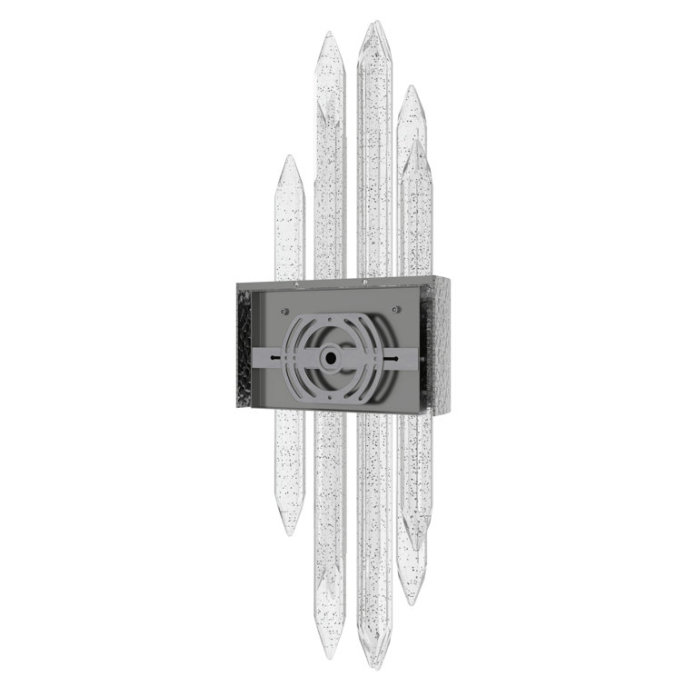 Hammered Polished Nickel Crystal Wall Sconce
