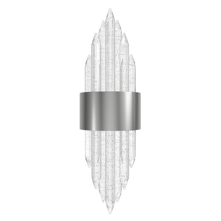 Polished Nickel Crystal Accent Dimmable Sconce