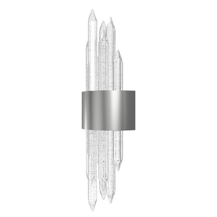 Polished Nickel Crystal Accent Dimmable Sconce