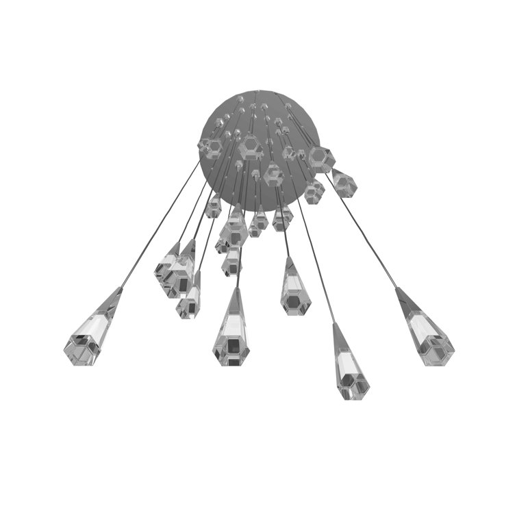 Avalon 25-Light Crystal LED Chrome Chandelier