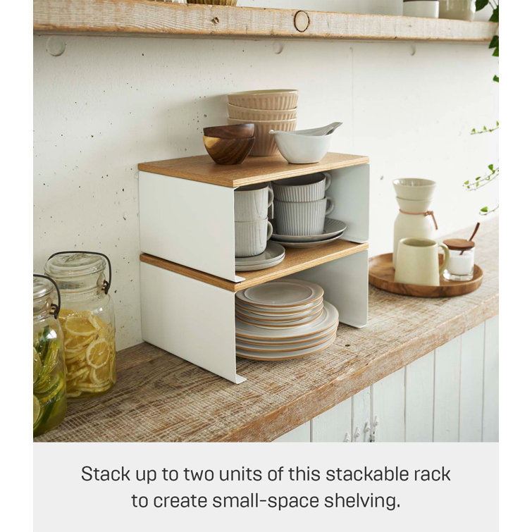 Tosca White Wood-Top Stackable Kitchen Rack