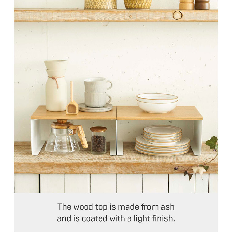 Tosca White Wood-Top Stackable Kitchen Rack