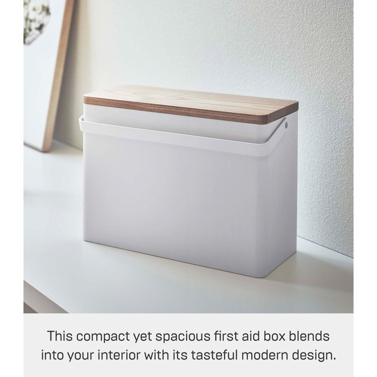 Compact White Wood and Steel Odds and Ends Organizer