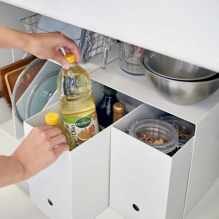 White Steel Under Cabinet Storage Organizer Set