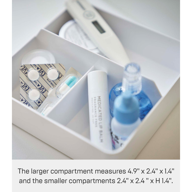 Compact White Wood and Steel Odds and Ends Organizer