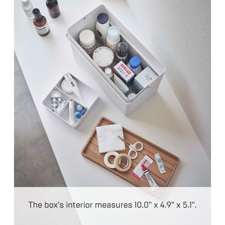 Compact White Wood and Steel Odds and Ends Organizer
