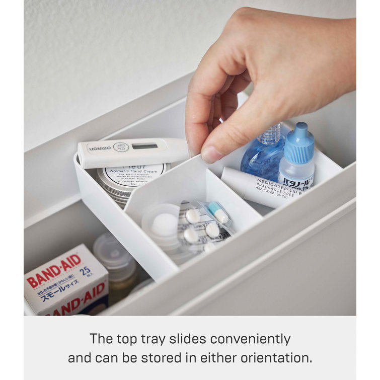 Compact White Wood and Steel Odds and Ends Organizer