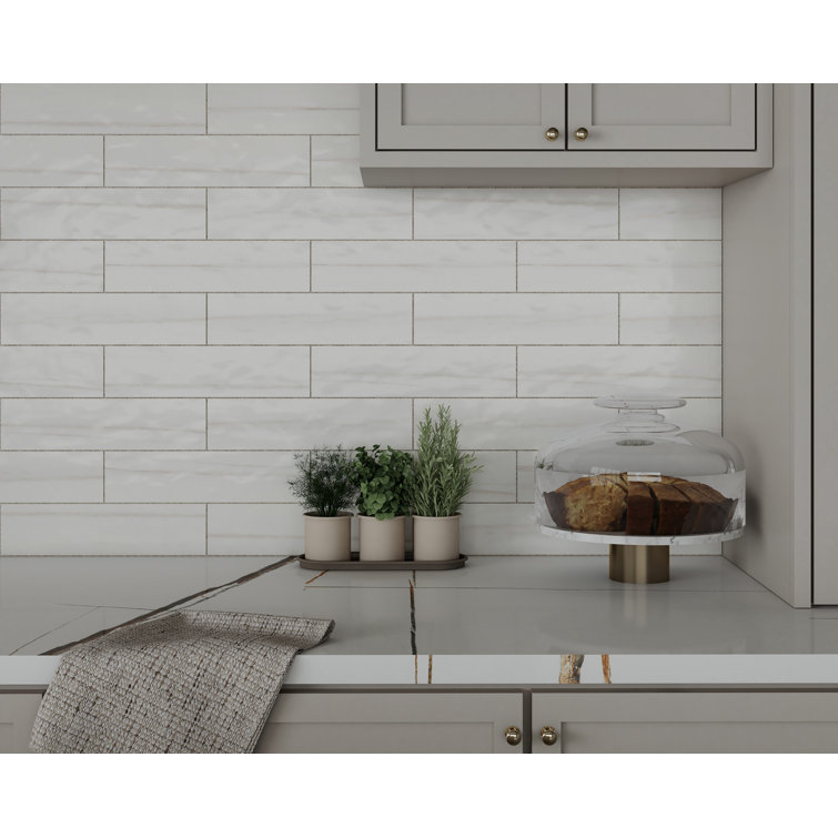 Blanc Glossy Ceramic 3x12 Subway Wall Tile