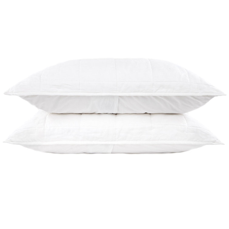 White Cotton Quilted Standard/Queen Sham Set