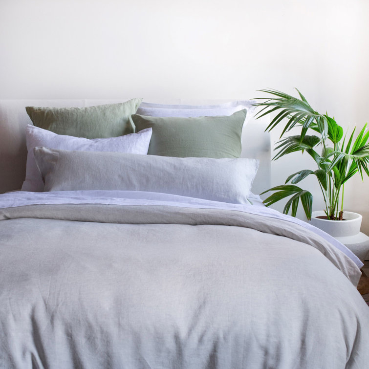 Pebble Heather Full/Queen French Linen Duvet Cover