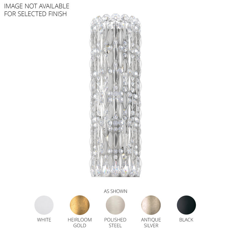 Elegant White 4-Light Vanity Sconce with Clear Heritage Crystals