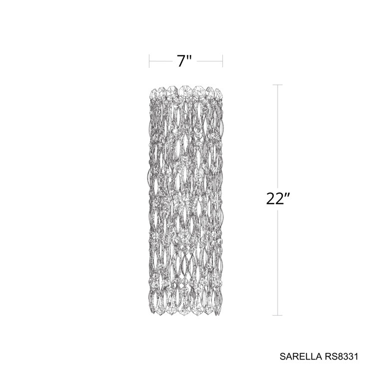 Elegant 4-Light Dimmable Stainless Steel Cylinder Sconce with Clear Crystals