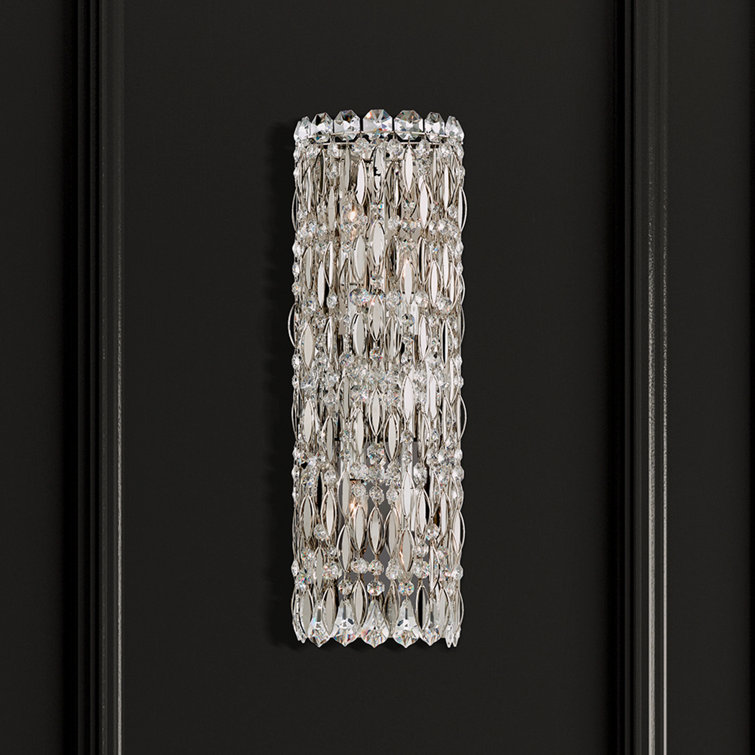 Elegant White 4-Light Vanity Sconce with Clear Heritage Crystals