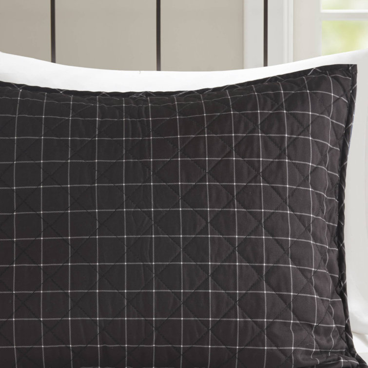 King Black and Brown Reversible Microfiber Quilt Set