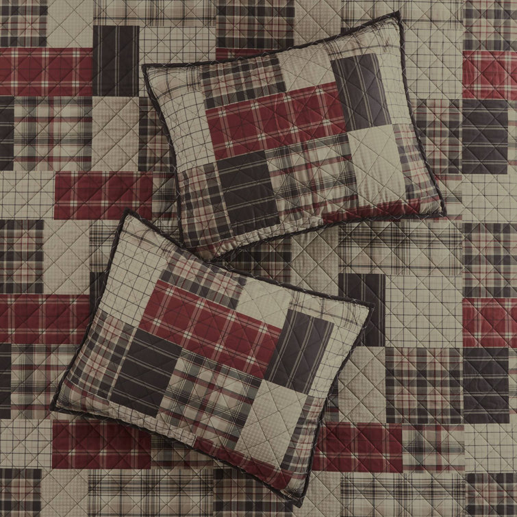 King Black and Brown Reversible Microfiber Quilt Set