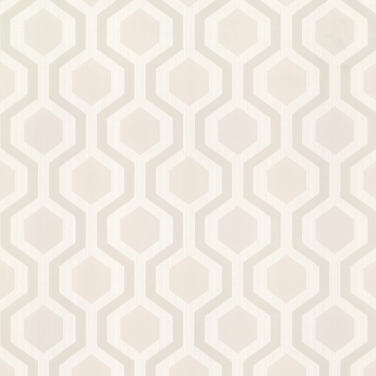 Beige Geometric Vinyl Wallpaper with Modern Design