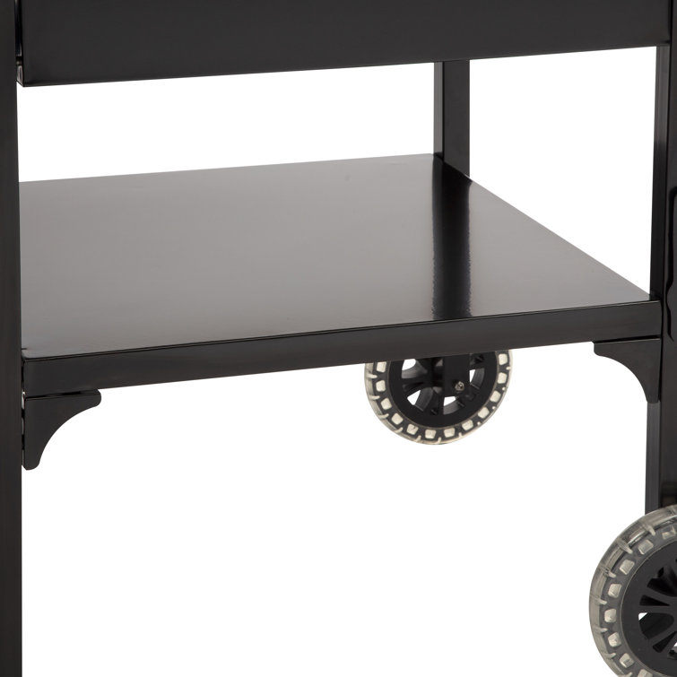 Cuisinart Black and Stainless Steel Outdoor Prep Table with Wheels