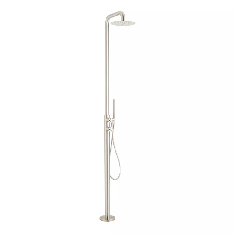 Stainless Steel Freestanding Rain Shower with Handheld Hose