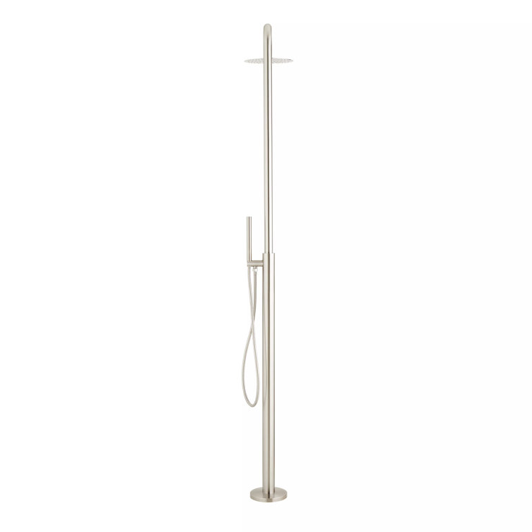 Stainless Steel Freestanding Rain Shower with Handheld Hose