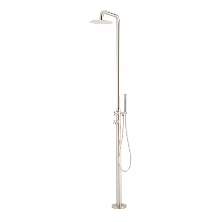 Stainless Steel Freestanding Rain Shower with Handheld Hose