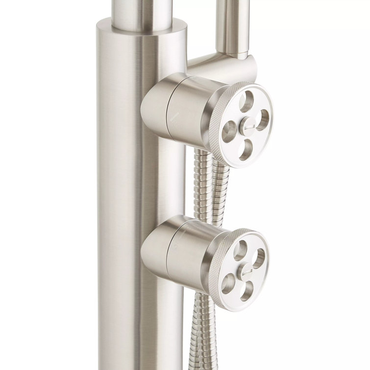 Stainless Steel Freestanding Rain Shower with Handheld Hose
