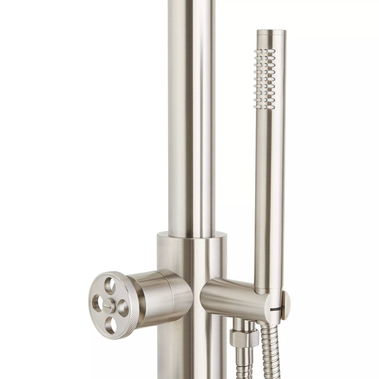 Stainless Steel Freestanding Rain Shower with Handheld Hose