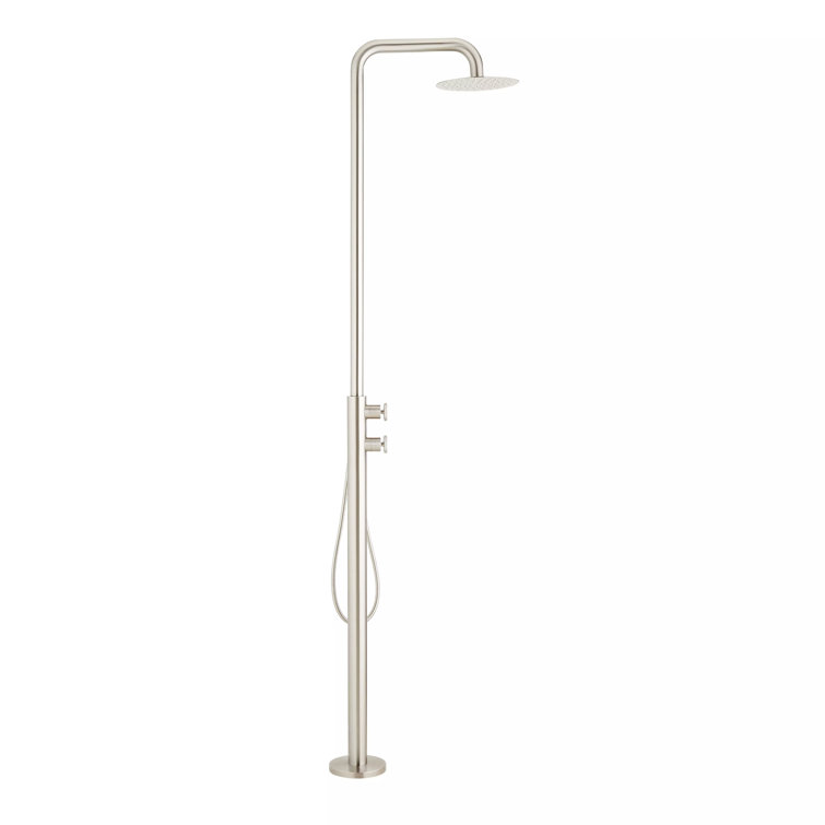 Stainless Steel Freestanding Rain Shower with Handheld Hose