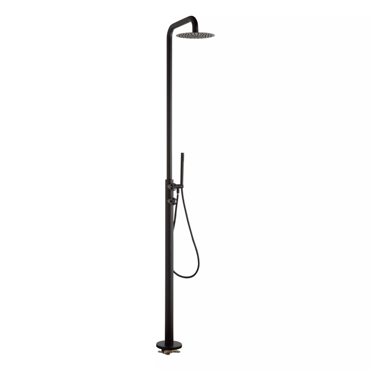 Matte Black Stainless Steel Outdoor Rain Shower with Handheld