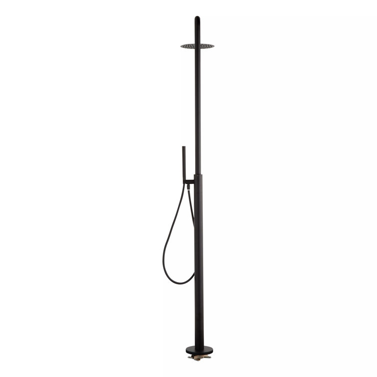 Matte Black Stainless Steel Outdoor Rain Shower with Handheld