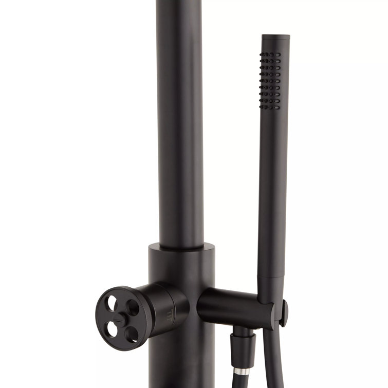Matte Black Stainless Steel Outdoor Rain Shower with Handheld