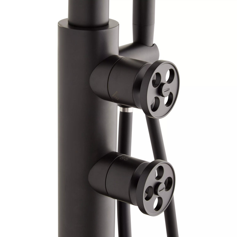 Matte Black Stainless Steel Outdoor Rain Shower with Handheld