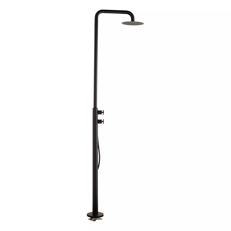 Matte Black Stainless Steel Outdoor Rain Shower with Handheld