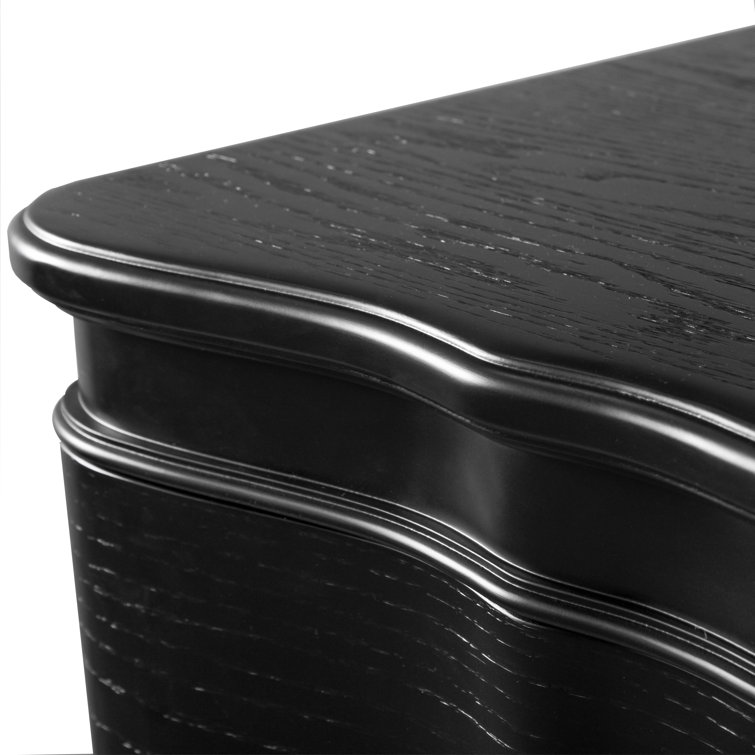 Seabliss Black Solid Wood 5-Drawer Chest with Felt Lined Drawer